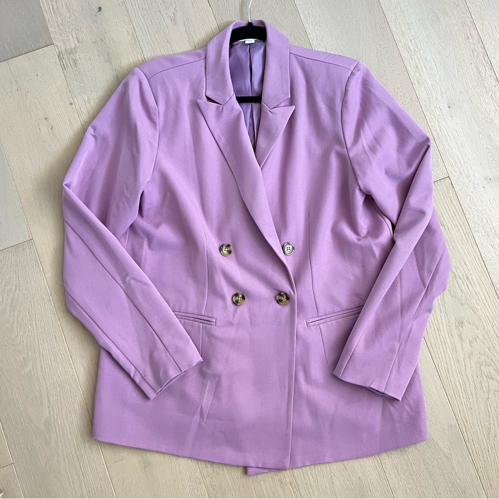 AND NOW THIS Macy’s Double-Breasted Blazer in purple